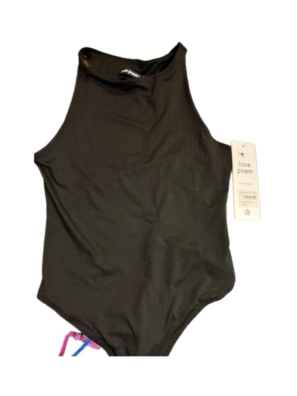 Love Poem High-Neck Black Bodysuit